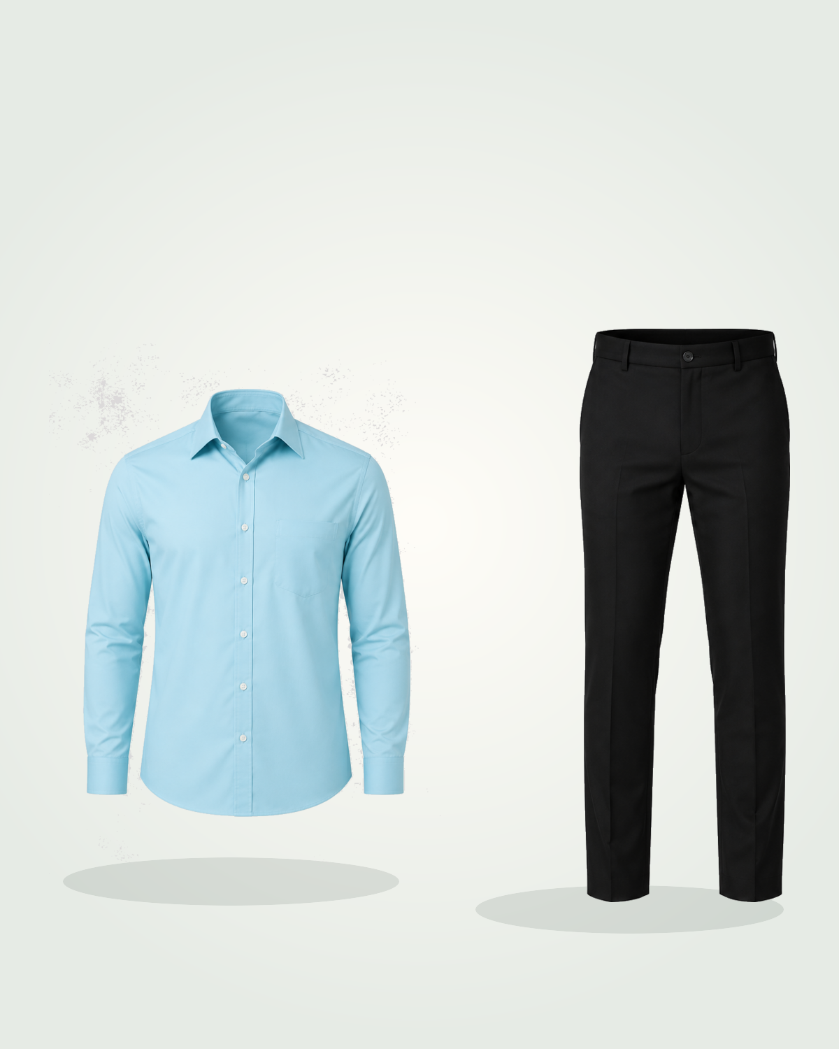 Public Administration Male Complete Dress Code (Light Aqua Blue Shirt & Black Trouser)