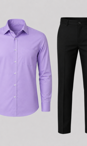 Agric Business Male Complete Dress Code (Soft Violet Shirt & Black Trouser)